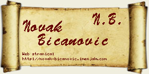 Novak Bicanović vizit kartica